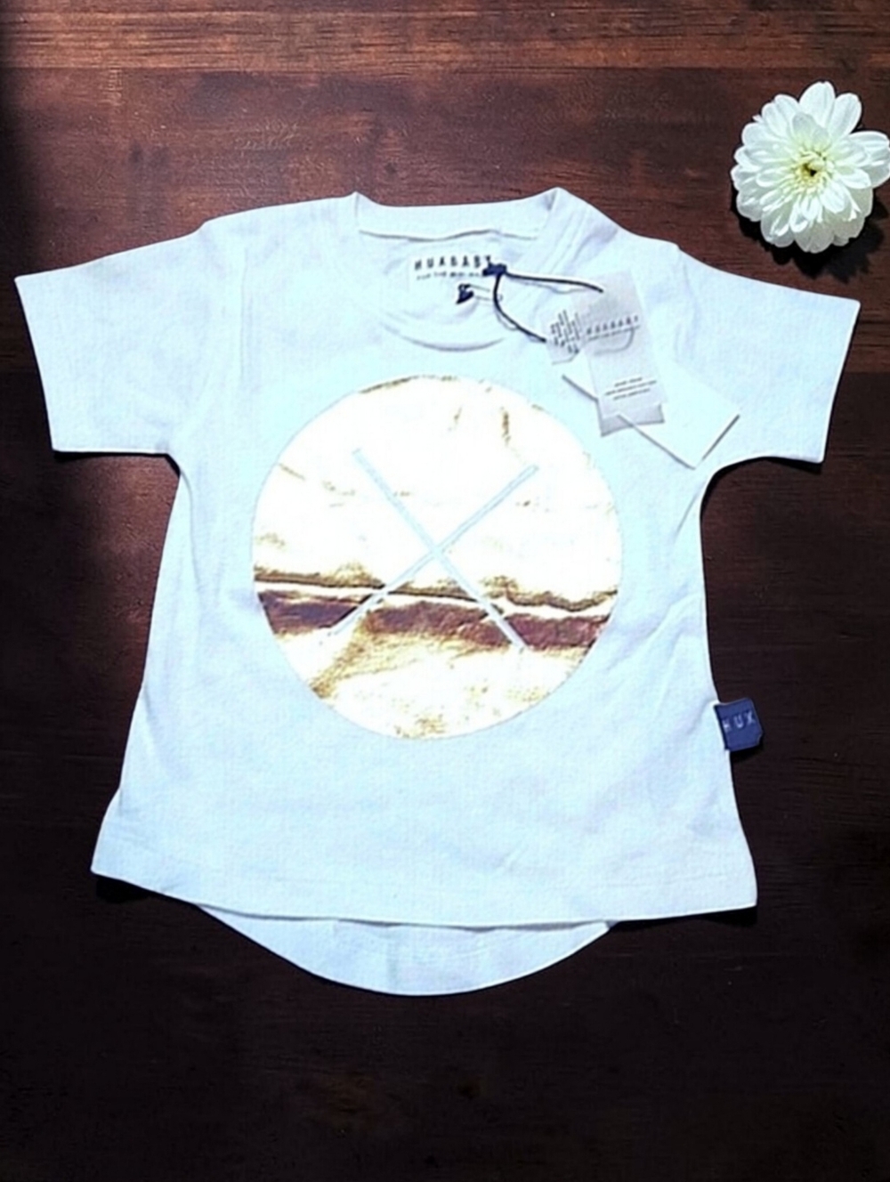 Huxbaby 100% Organic Cotton Gold Foil Tee 12-18M NWT